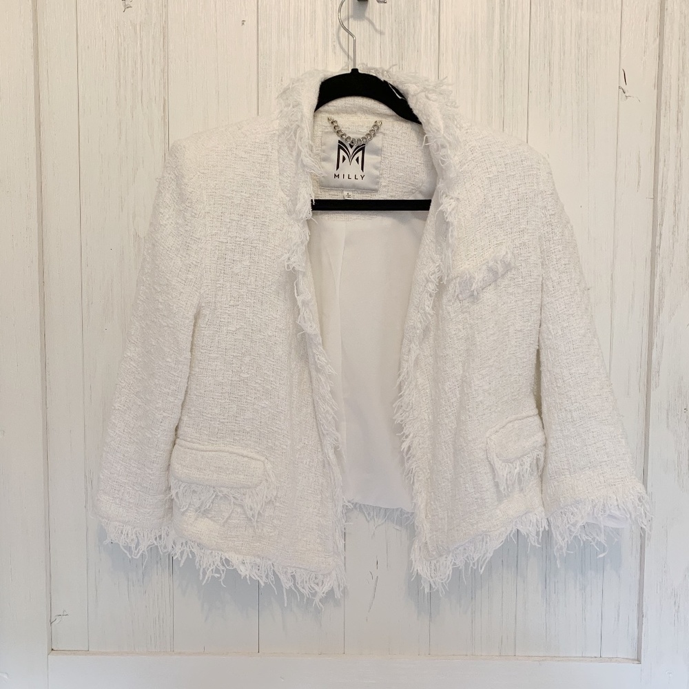 Milly white tweed blazer